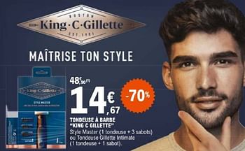 Promoties Tondeuse à barbe king c gillette - Gillette - Geldig van 07/05/2024 tot 18/05/2024 bij E.Leclerc