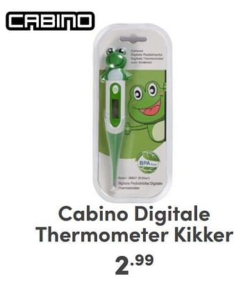 Promoties Cabino digitale thermometer kikker - Cabino - Geldig van 07/05/2024 tot 18/05/2024 bij Baby & Tiener Megastore