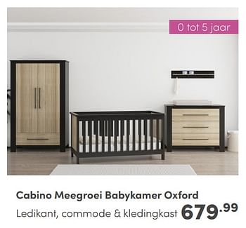 Promoties Cabino meegroei babykamer oxford - Cabino - Geldig van 07/05/2024 tot 18/05/2024 bij Baby & Tiener Megastore