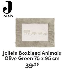 Jollein boxkleed animals olive green-Jollein