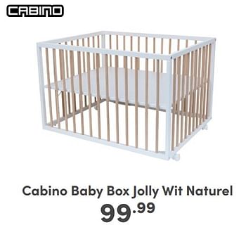 Promoties Cabino baby box jolly wit naturel - Cabino - Geldig van 07/05/2024 tot 18/05/2024 bij Baby & Tiener Megastore