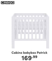 Promoties Cabino babybox patrick - Cabino - Geldig van 07/05/2024 tot 18/05/2024 bij Baby & Tiener Megastore