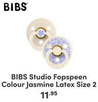 Promoties Bibs studio fopspeen colour jasmine latex size 2 - Bibs - Geldig van 07/05/2024 tot 18/05/2024 bij Baby & Tiener Megastore