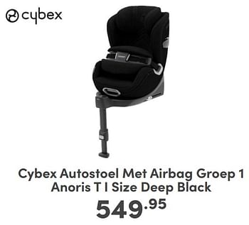 Promoties Cybex autostoel met airbag groep 1 anoris t size deep black - Cybex - Geldig van 07/05/2024 tot 18/05/2024 bij Baby & Tiener Megastore