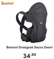 Promoties Baninni draagzak sacco zwart - Baninni - Geldig van 07/05/2024 tot 18/05/2024 bij Baby & Tiener Megastore