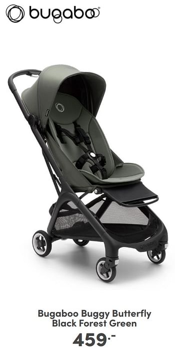 Promotions Bugaboo buggy butterfly black forest green - Bugaboo - Valide de 07/05/2024 à 18/05/2024 chez Baby & Tiener Megastore