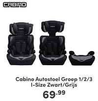 Cabino autostoel groep 1 2 3 size zwart grijs-Cabino