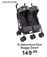 Promoties X-adventure duo buggy zwart - Xadventure - Geldig van 07/05/2024 tot 18/05/2024 bij Baby & Tiener Megastore