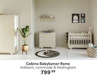 Cabino babykamer rome ledikant commode + kledingkast-Cabino