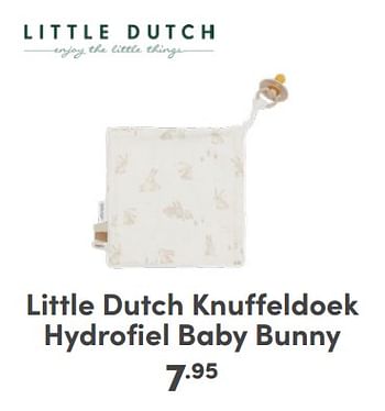 Promoties Little dutch knuffeldoek hydrofiel baby bunny - Little Dutch - Geldig van 07/05/2024 tot 18/05/2024 bij Baby & Tiener Megastore