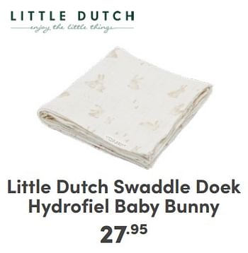 Promoties Little dutch swaddle doek hydrofiel baby bunny - Little Dutch - Geldig van 07/05/2024 tot 18/05/2024 bij Baby & Tiener Megastore