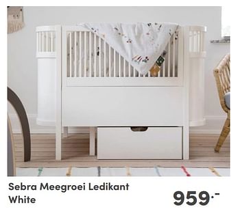Promoties Sebra meegroei ledikant white - Sebra - Geldig van 07/05/2024 tot 18/05/2024 bij Baby & Tiener Megastore