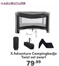 X adventure campingbedje twist set zwart-Xadventure