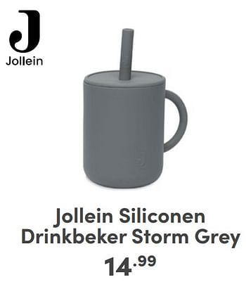 Promoties Jollein siliconen drinkbeker storm grey - Jollein - Geldig van 07/05/2024 tot 18/05/2024 bij Baby & Tiener Megastore