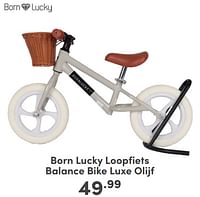 Born lucky loopfiets balance bike luxe olijf-Born Lucky