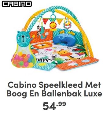 Promoties Cabino speelkleed met boog en ballenbak luxe - Cabino - Geldig van 07/05/2024 tot 18/05/2024 bij Baby & Tiener Megastore