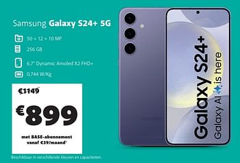 Promotions Samsung galaxy s24+ 5g - Samsung - Valide de 07/05/2024 à 03/06/2024 chez Base