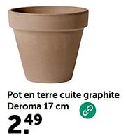 Promotions Pot en terre cuite graphite deroma - Produit maison - Aveve - Valide de 08/05/2024 à 19/05/2024 chez Aveve