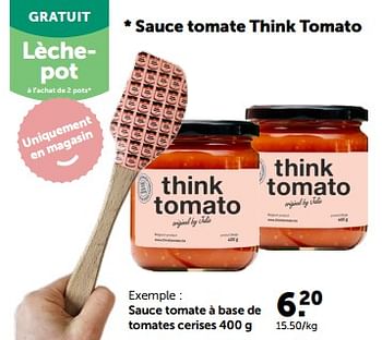 Promoties Sauce tomate à base de tomates cerises - Huismerk - Aveve - Geldig van 08/05/2024 tot 19/05/2024 bij Aveve