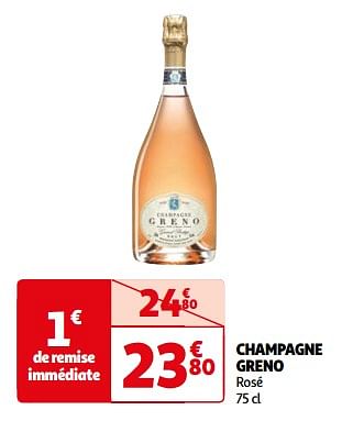 Promoties Champagne greno rosé - Champagne - Geldig van 07/05/2024 tot 19/05/2024 bij Auchan