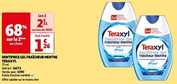 Promoties Dentifrice gel fraîcheur menthe teraxyl - Teraxyl - Geldig van 07/05/2024 tot 19/05/2024 bij Auchan