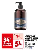 Promoties Nettoyant visage + barbe king c.gilette - Gillette - Geldig van 07/05/2024 tot 19/05/2024 bij Auchan