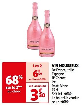 Promotions Vin mousseux de france, italie, espagne jp chenet ice rosé, blanc - Mousseux - Valide de 07/05/2024 à 19/05/2024 chez Auchan Ronq