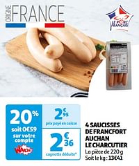 4 saucisses de francfort auchan le charcutier-Huismerk - Auchan