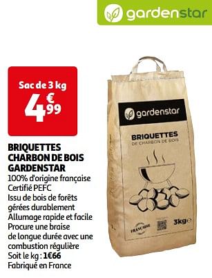 Promoties Briquettes charbon de bois gardenstar - GardenStar - Geldig van 07/05/2024 tot 19/05/2024 bij Auchan
