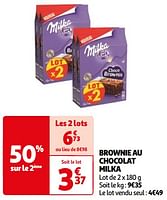 Promoties Brownie au chocolat milka - Milka - Geldig van 07/05/2024 tot 19/05/2024 bij Auchan