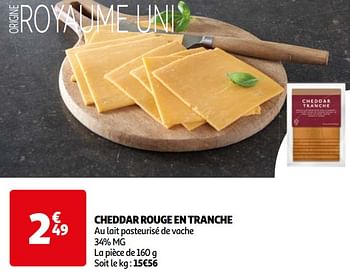 Promoties Cheddar rouge en tranche - Huismerk - Auchan - Geldig van 07/05/2024 tot 19/05/2024 bij Auchan