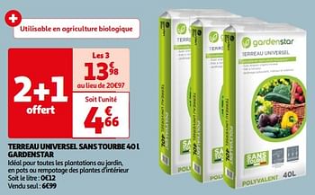 Promoties Terreau universel sans tourbe gardenstar - GardenStar - Geldig van 07/05/2024 tot 19/05/2024 bij Auchan