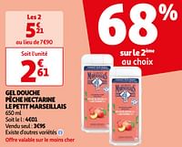 Promoties Gel douche pêche nectarine le petit marseillais - Le Petit Marseillais - Geldig van 07/05/2024 tot 19/05/2024 bij Auchan