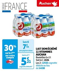 Lait demi écrémé 11 vitamines auchan-Huismerk - Auchan