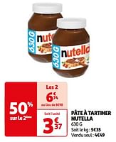 Promoties Pâte à tartiner nutella - Nutella - Geldig van 07/05/2024 tot 19/05/2024 bij Auchan