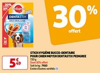 Promoties Stick hygiène bucco-dentaire pour chien moyen dentastix pedigree - Pedigree - Geldig van 07/05/2024 tot 19/05/2024 bij Auchan