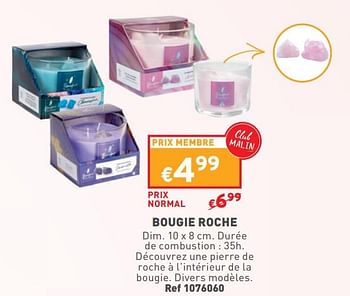 Promotions Bougie roche - Produit maison - Trafic  - Valide de 08/05/2024 à 11/05/2024 chez Trafic