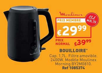 Promotions Bouilloire moulinex morning by2m0810 - Moulinex - Valide de 08/05/2024 à 11/05/2024 chez Trafic