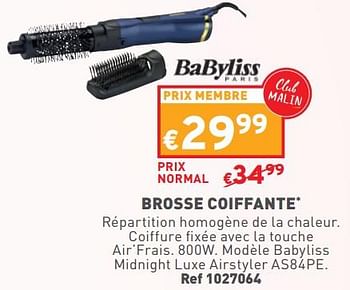 Promotions Brosse coiffante babyliss midnight luxe airstyler as84pe - Babyliss - Valide de 08/05/2024 à 11/05/2024 chez Trafic