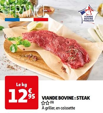 Promoties Viande bovine steak - Huismerk - Auchan - Geldig van 07/05/2024 tot 19/05/2024 bij Auchan