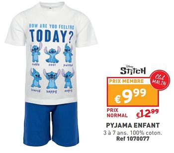 Promoties Pyjama enfant - Disney - Geldig van 08/05/2024 tot 11/05/2024 bij Trafic
