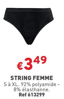 Promoties String femme - Huismerk - Trafic  - Geldig van 08/05/2024 tot 11/05/2024 bij Trafic