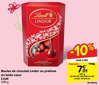 Promotions Boules de chocolat au lait lindor - Lindt - Valide de 08/05/2024 à 14/05/2024 chez Carrefour