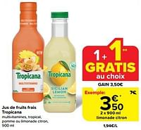 Promotions Limonade citron - Tropicana - Valide de 08/05/2024 à 14/05/2024 chez Carrefour