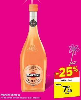 Promoties Martini mimosa - Martini - Geldig van 08/05/2024 tot 14/05/2024 bij Carrefour