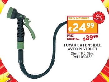 Promotions Tuyau extensible avec pistolet - Produit maison - Trafic  - Valide de 08/05/2024 à 11/05/2024 chez Trafic