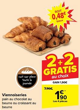Promotions Viennoiseries - Produit maison - Carrefour  - Valide de 08/05/2024 à 14/05/2024 chez Carrefour