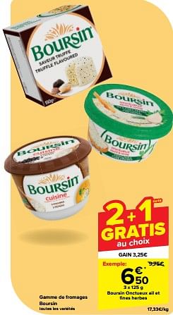 Promoties Boursin onctueux ail et fines herbes - Boursin - Geldig van 08/05/2024 tot 14/05/2024 bij Carrefour