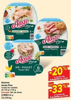 Promoties Filet de dinde - Aoste - Geldig van 08/05/2024 tot 14/05/2024 bij Carrefour