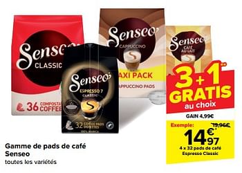 Promoties Pads de café espresso classic - Douwe Egberts - Geldig van 08/05/2024 tot 14/05/2024 bij Carrefour